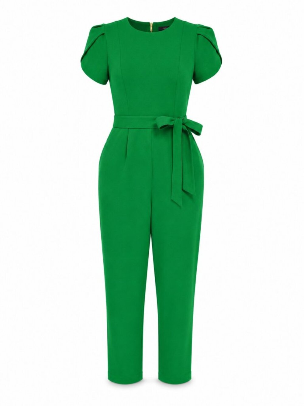 Calvin Klein Emerald Green Short Sleeve Belted Jumpsuit - Picture 5 of 6
